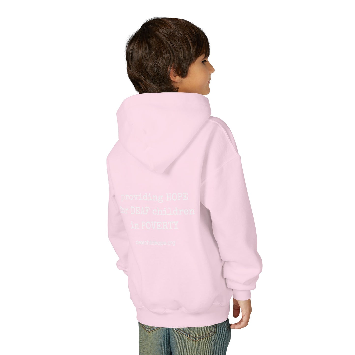 Youth Hoodie — Deaf Child Hope Charity Logo (Providing Hope for Deaf Children in Poverty)