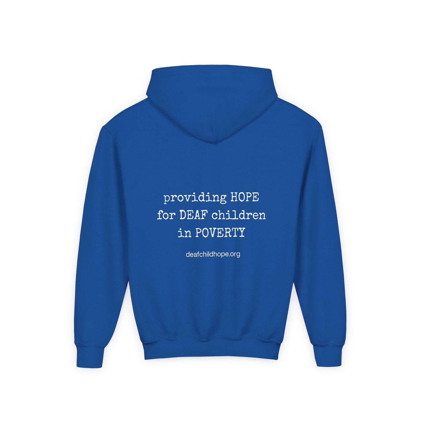 Youth Hoodie — Deaf Child Hope Charity Logo (Providing Hope for Deaf Children in Poverty)