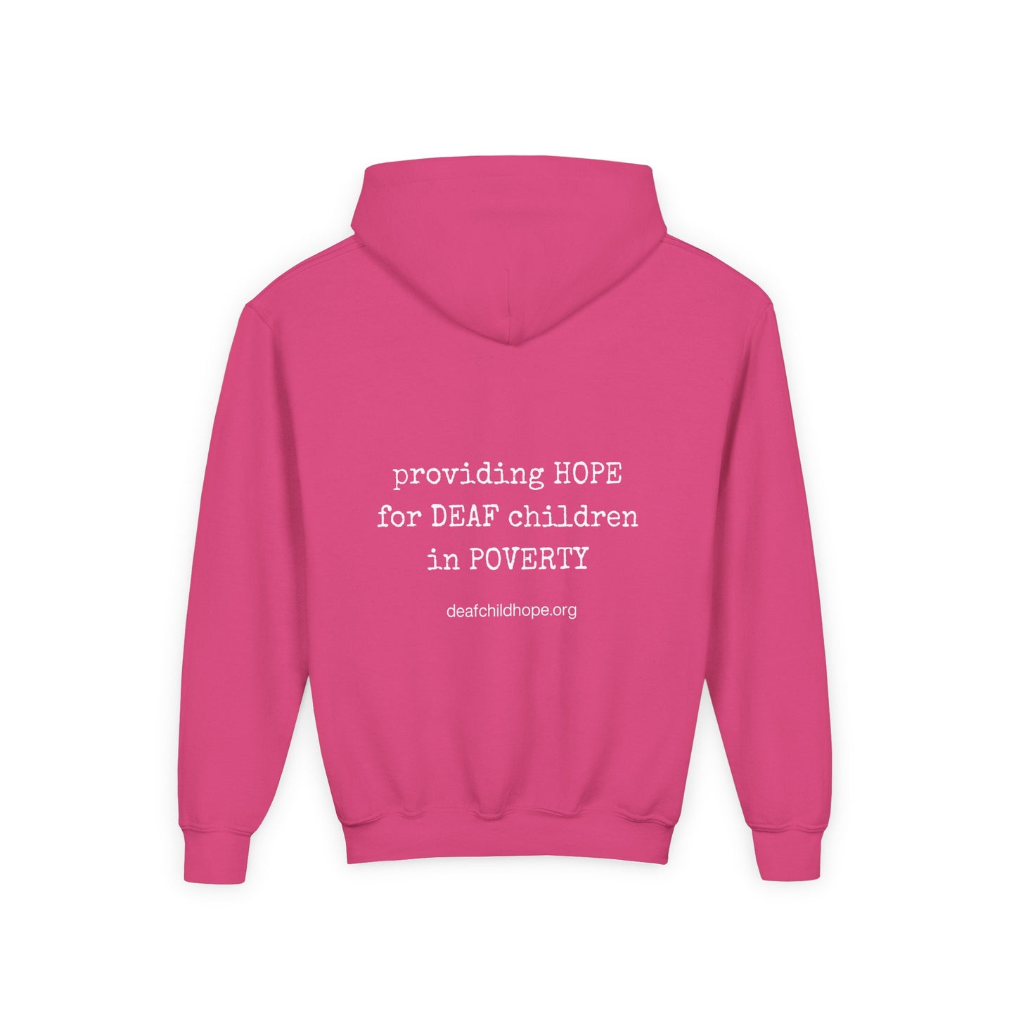 Youth Hoodie — Deaf Child Hope Charity Logo (Providing Hope for Deaf Children in Poverty)