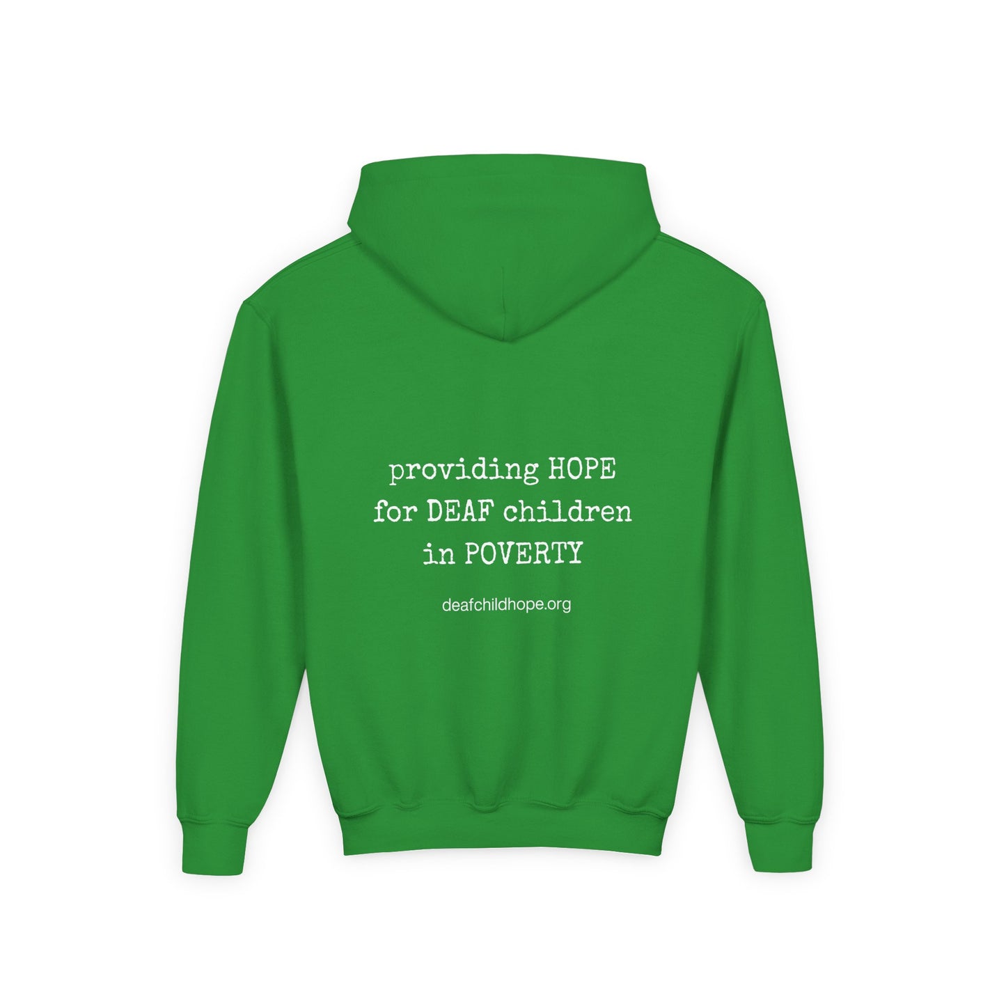 Youth Hoodie — Deaf Child Hope Charity Logo (Providing Hope for Deaf Children in Poverty)
