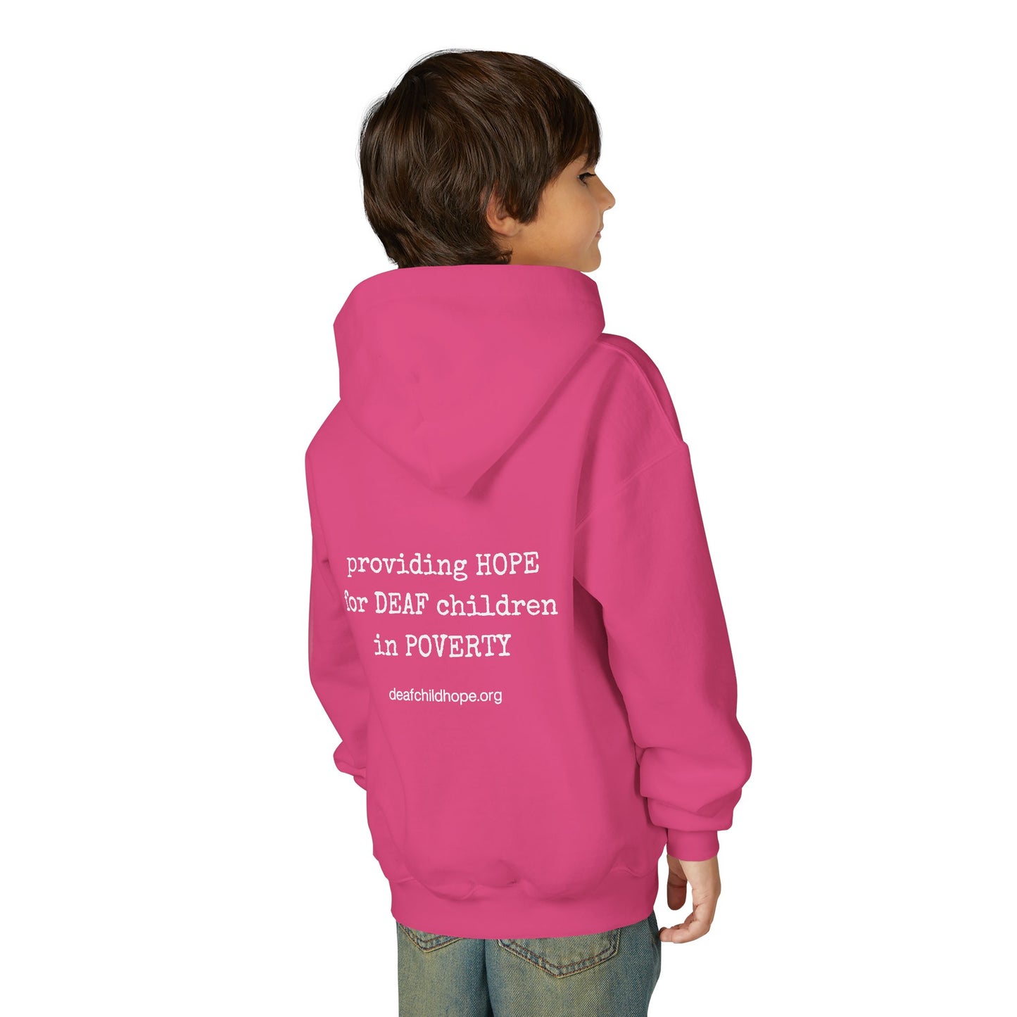Youth Hoodie — Deaf Child Hope Charity Logo (Providing Hope for Deaf Children in Poverty)