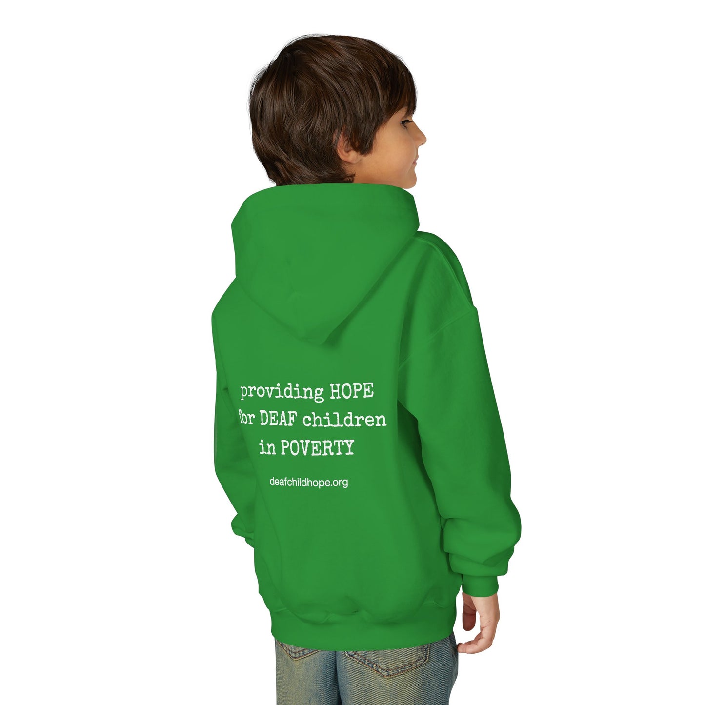 Youth Hoodie — Deaf Child Hope Charity Logo (Providing Hope for Deaf Children in Poverty)