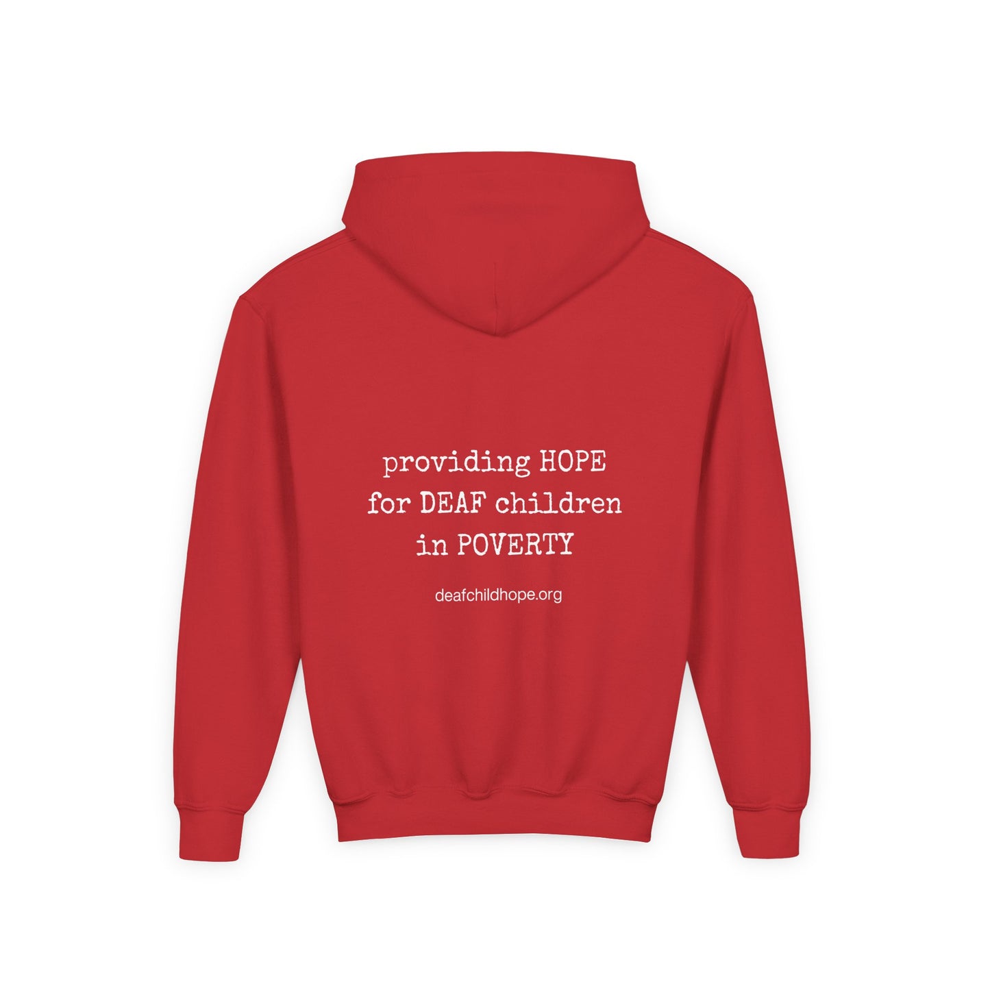 Youth Hoodie — Deaf Child Hope Charity Logo (Providing Hope for Deaf Children in Poverty)