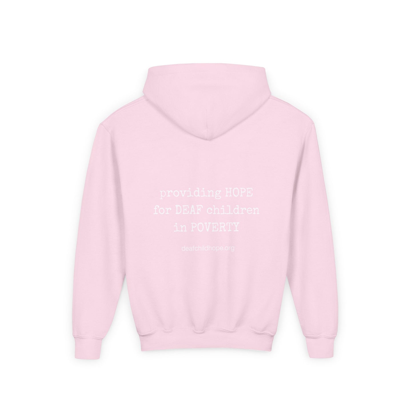 Youth Hoodie — Deaf Child Hope Charity Logo (Providing Hope for Deaf Children in Poverty)